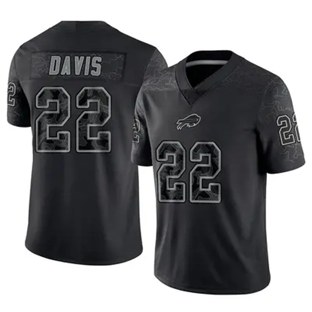 Pkot B.Bills #22 Ray Davis Player Black RFLCTV Limited Stitched Jerseys