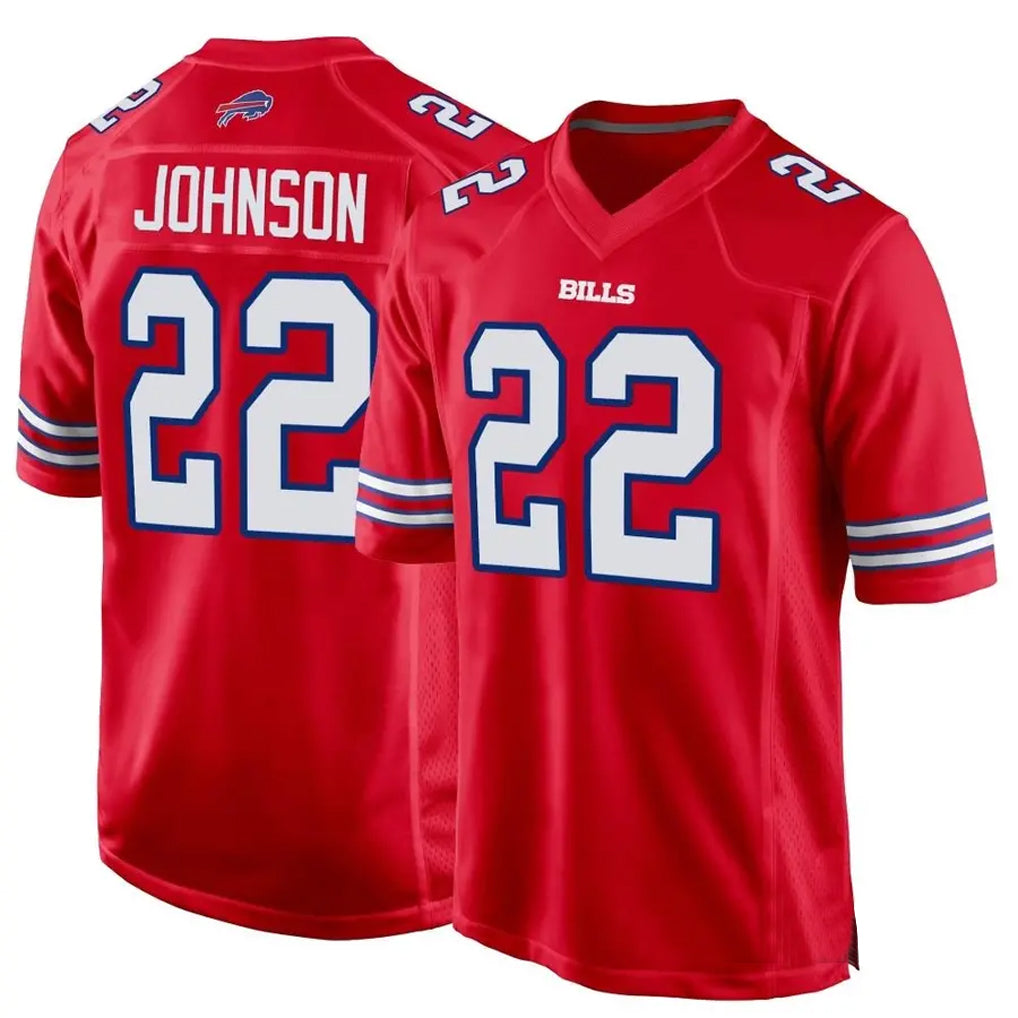 Pkot B.Bills #22 Ray Davis Player Red Home Game Stitched Jerseys