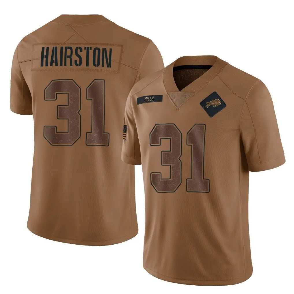 Pkot B.Bills #31 Maxwell Hairston Player Brown Salute To Service Limited Stitched Jerseys