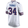 Pkot B.Bills #34 Thurman Thomas Player White Home Game Stitched Jerseys