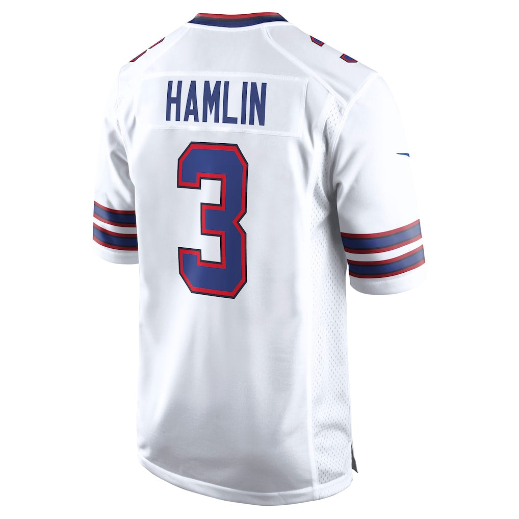 Pkot B.Bills #3 Damar Hamlin Player White Home Game Stitched Jerseys