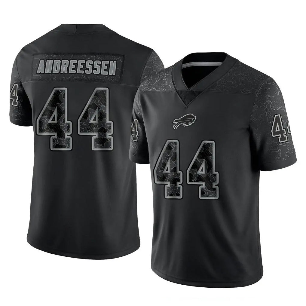 Pkot B.Bills #44 Joe Andreessen Player Black RFLCTV Limited Stitched Jerseys