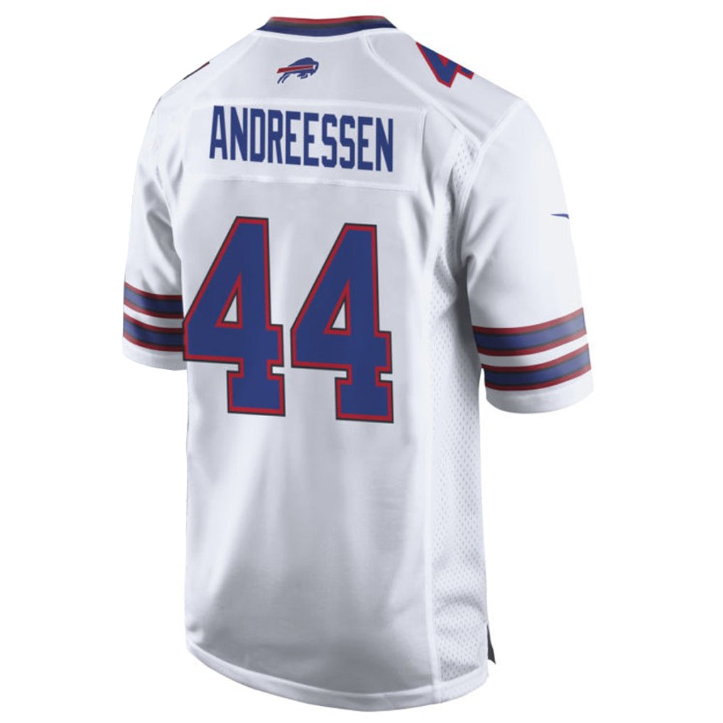 Pkot B.Bills #44 Joe Andreessen Player White Home Game Stitched Jerseys