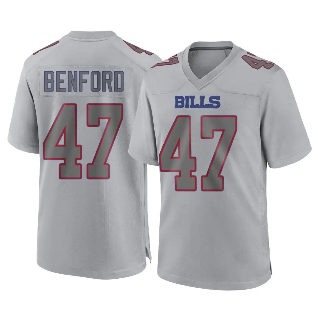 Pkot B.Bills #47 Christian Benford Player Gray Fashion Home Game Stitched Jerseys