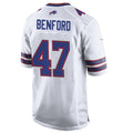 Pkot B.Bills #47 Christian Benford Player White Home Game Stitched Jerseys