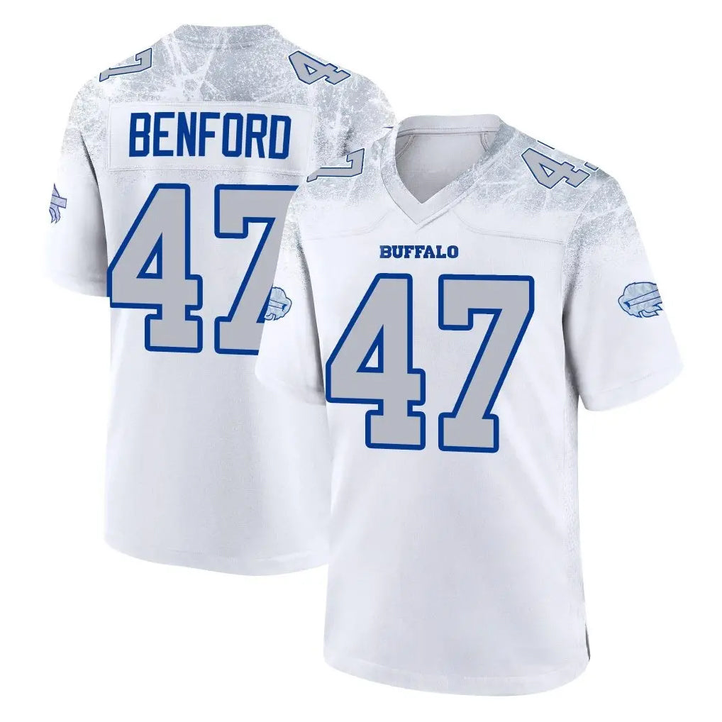 Pkot B.Bills #47 Christian Benford Player White Rivalries Collection Limited Stitched Jerseys