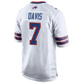 Pkot B.Bills #7 Ray Davis Player White Home Game Stitched Jerseys