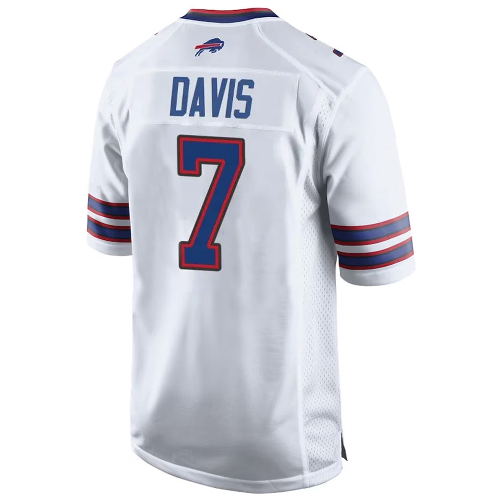 Pkot B.Bills #7 Ray Davis Player White Home Game Stitched Jerseys