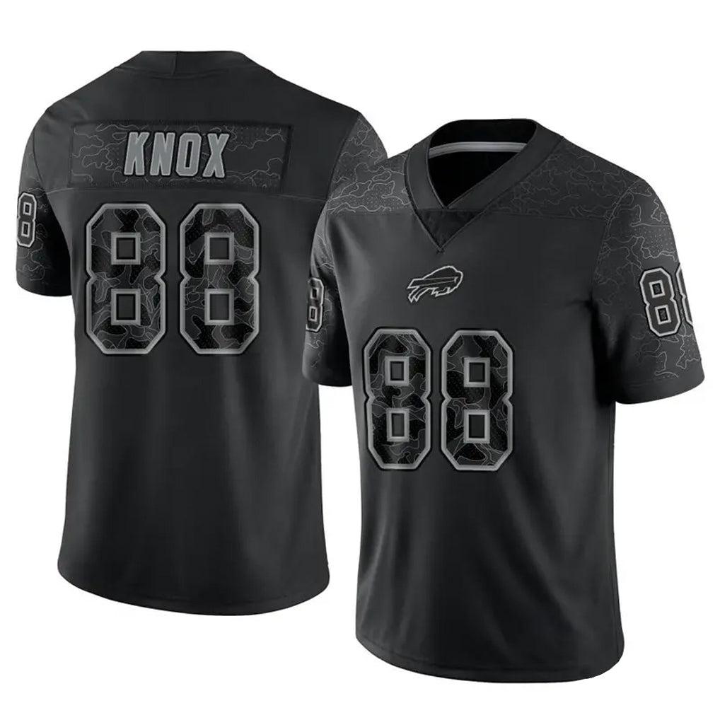 Pkot B.Bills #88 Dawson Knox Player Black RFLCTV Limited Game Stitched Jerseys