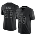 Pkot B.Bills #88 Dawson Knox Player Black RFLCTV Limited Game Stitched Jerseys