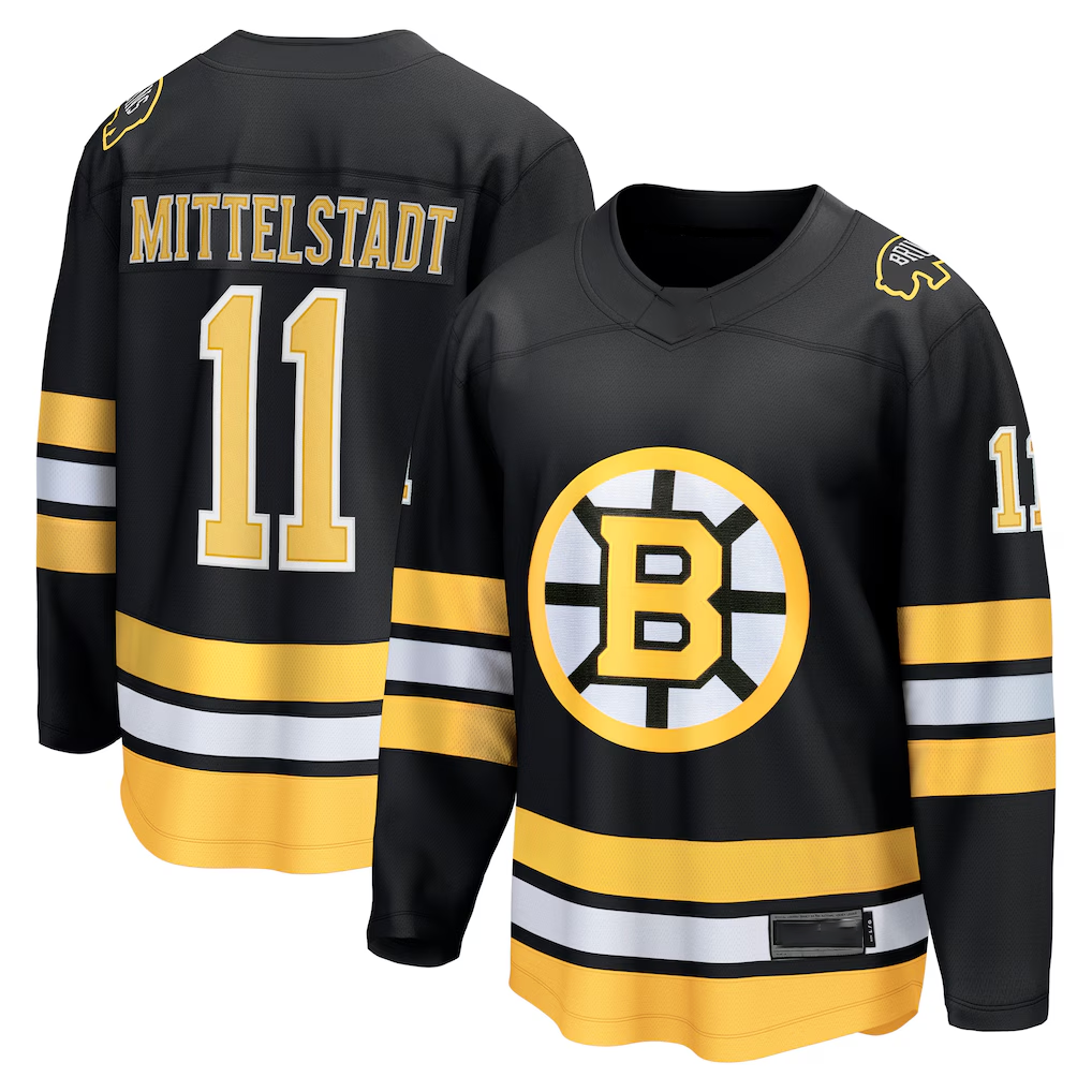 Pkot B.Bruins #11 Casey Mittelstadt Black Home Breakaway Player Stitched Jerseys