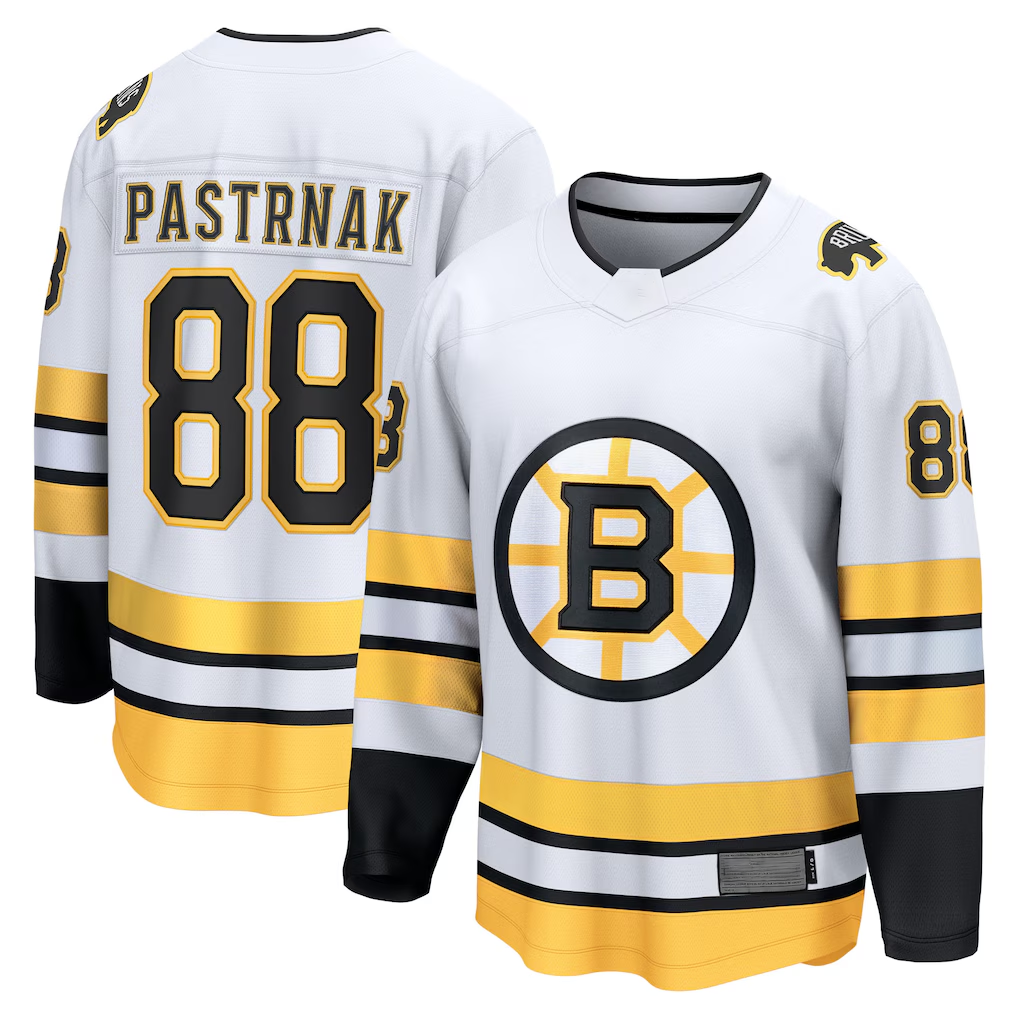 Pkot B.Bruins #88 David Pastrnak White Away Breakaway Player Stitched Jerseys