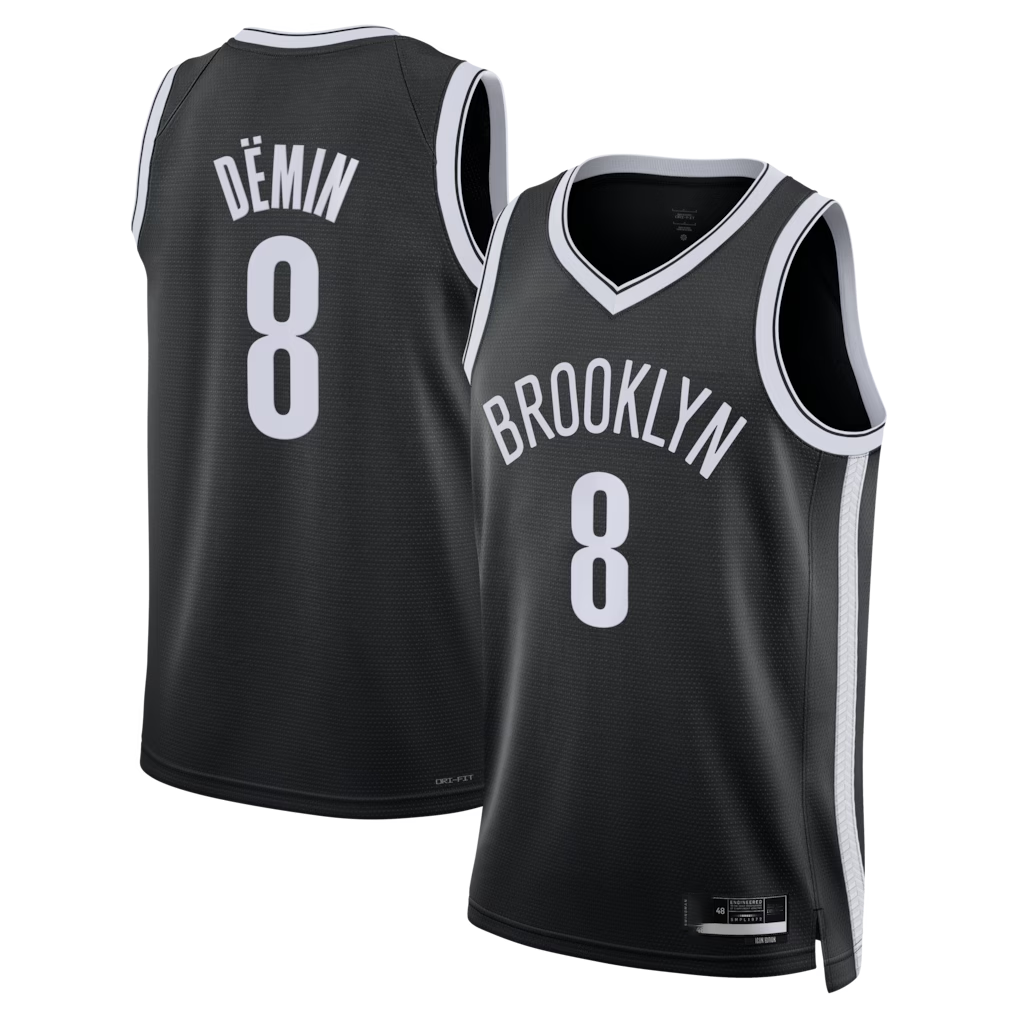 Pkot B.Nets #8 Egor D?min Black Swingman Jerseys - Icon Edition