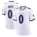 Pkot B.Ravens #0 Roquan Smith Player White Purple Home Game Stitched Jerseys