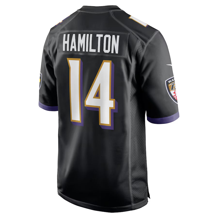 Pkot B.Ravens #14 Kyle Hamilton Player Black Alternate Home Game Stitched Jerseys