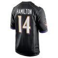 Pkot B.Ravens #14 Kyle Hamilton Player Black Alternate Home Game Stitched Jerseys