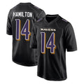 Pkot B.Ravens #14 Kyle Hamilton Player Black Carbon Fashion Game Home Stitched Jerseys