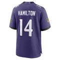Pkot B.Ravens #14 Kyle Hamilton Player Purple Home Game Stitched Jerseys
