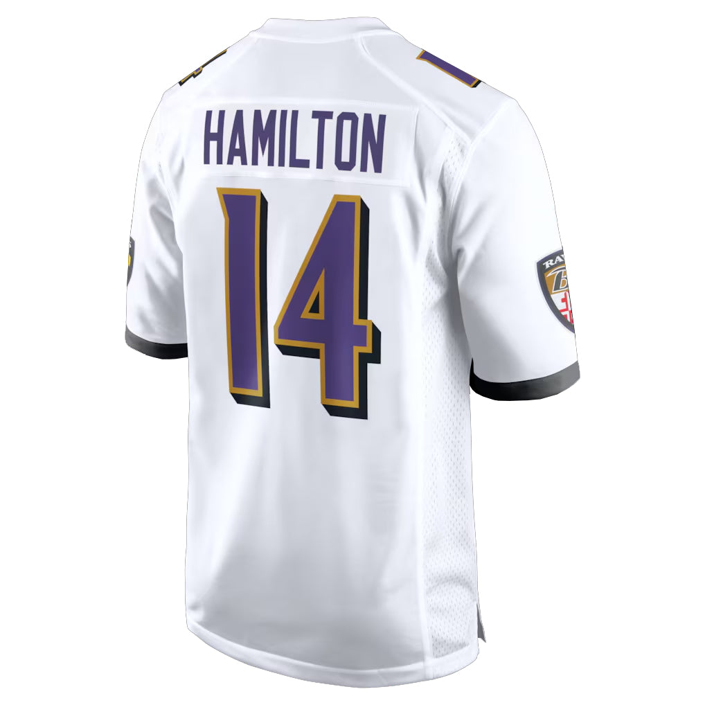 Pkot B.Ravens #14 Kyle Hamilton Player White Alternate Home Game Stitched Jerseys