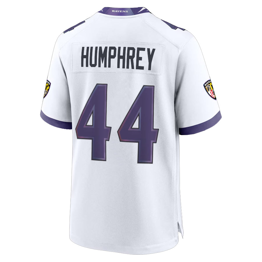 Pkot B.Ravens #44 Marlon Humphrey Player White Home Game Stitched Jerseys