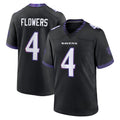 Pkot B.Ravens #4 Zay Flowers Player Black Home Game Stitched Jerseys