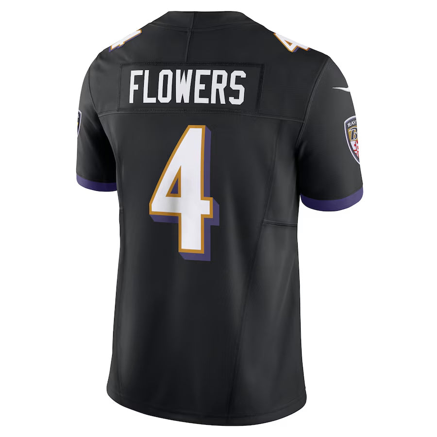Pkot B.Ravens #4 Zay Flowers Player Black Vapor F.U.S.E. Limited Home Game Stitched Jerseys