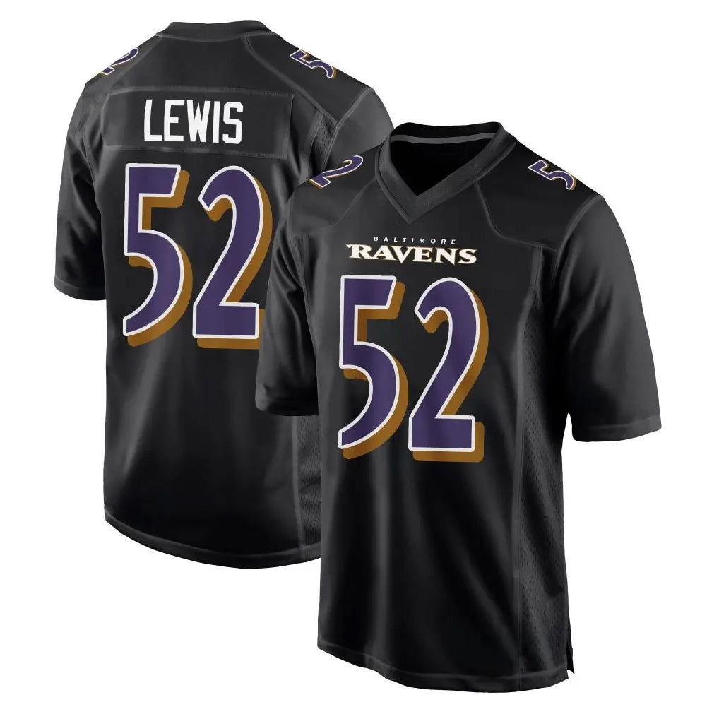 Pkot B.Ravens #52 Ray Lewis Player Black Carbon Fashion Home Stitched Jerseys