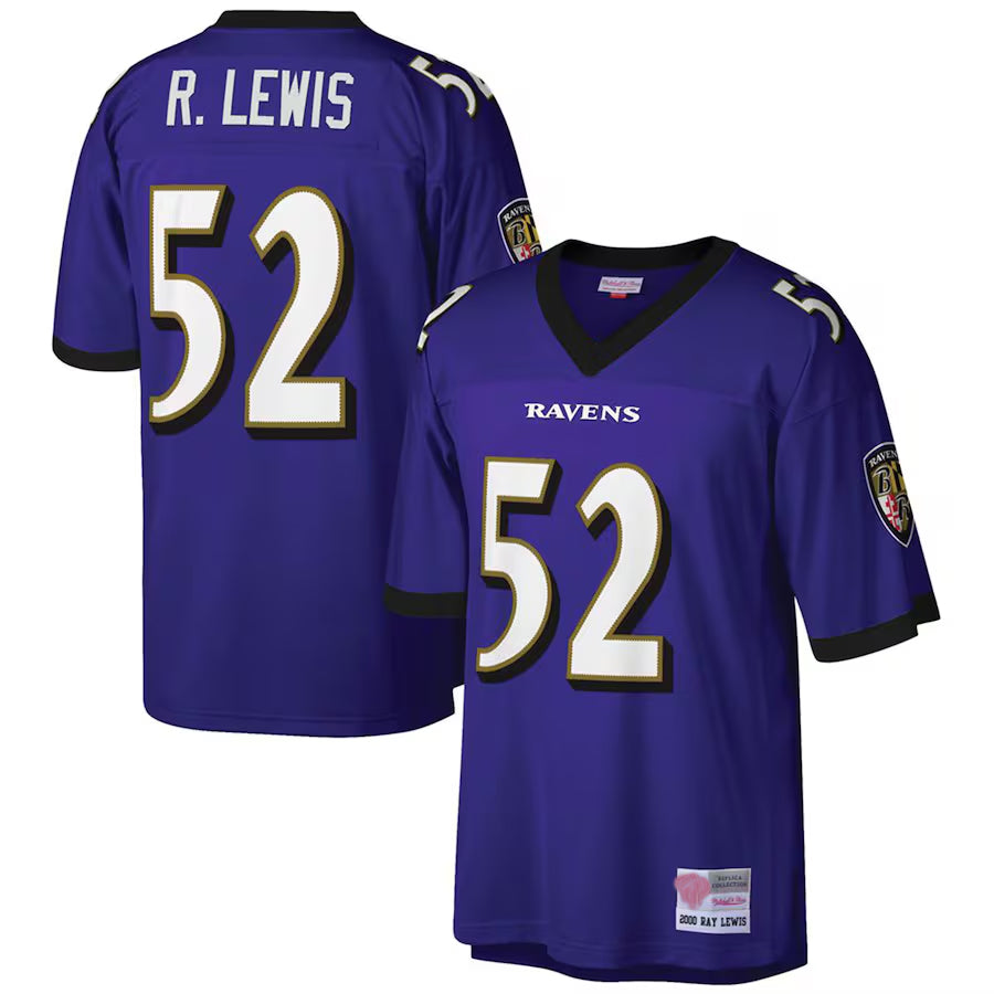 Pkot B.Ravens #52 Ray Lewis Player Purple Mitchell & Ness Big & Tall 2000 Retired Stitched Jerseys