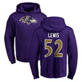 Pkot B.Ravens #52 Ray Lewis Player Purple Salute to Service Pullover Hoodie Stitched Jerseys