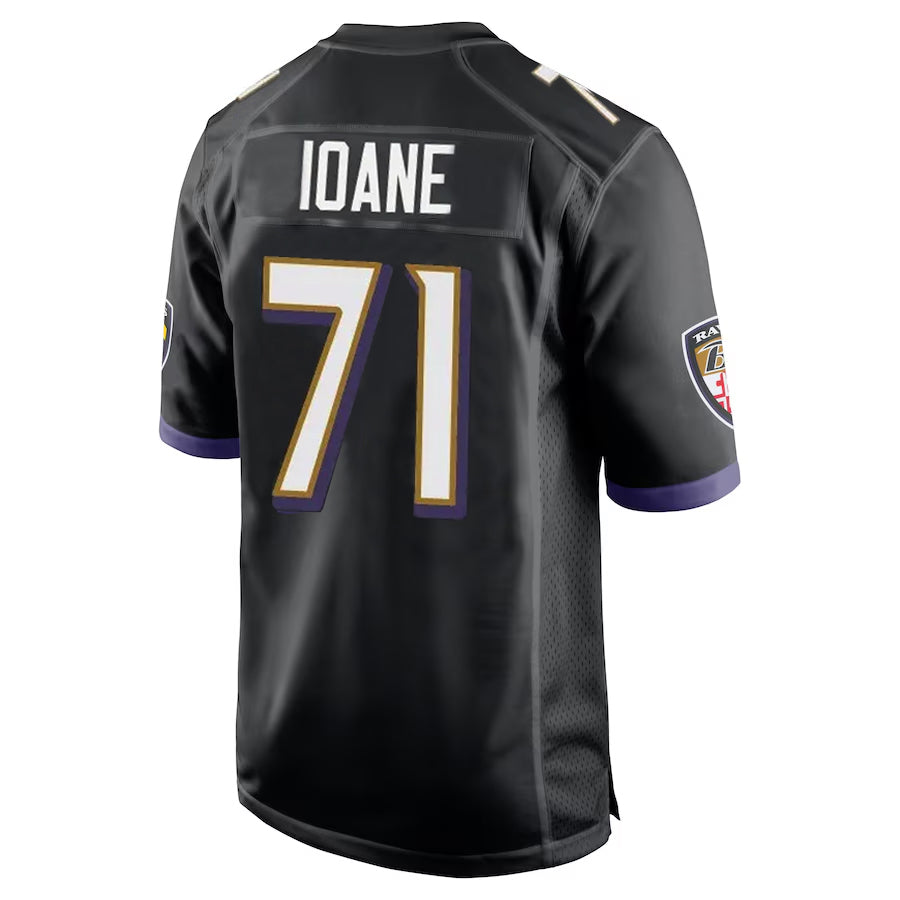 Pkot B.Ravens #71 Olaivavega Ioane Player Black Alternate Home Stitched Jerseys