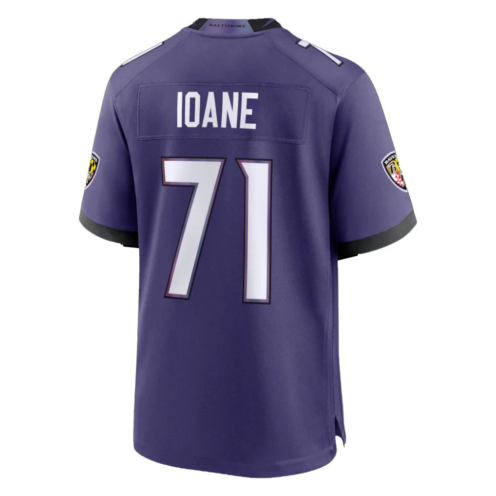 Pkot B.Ravens #71 Olaivavega Ioane Player Purple Home Game Stitched Jerseys