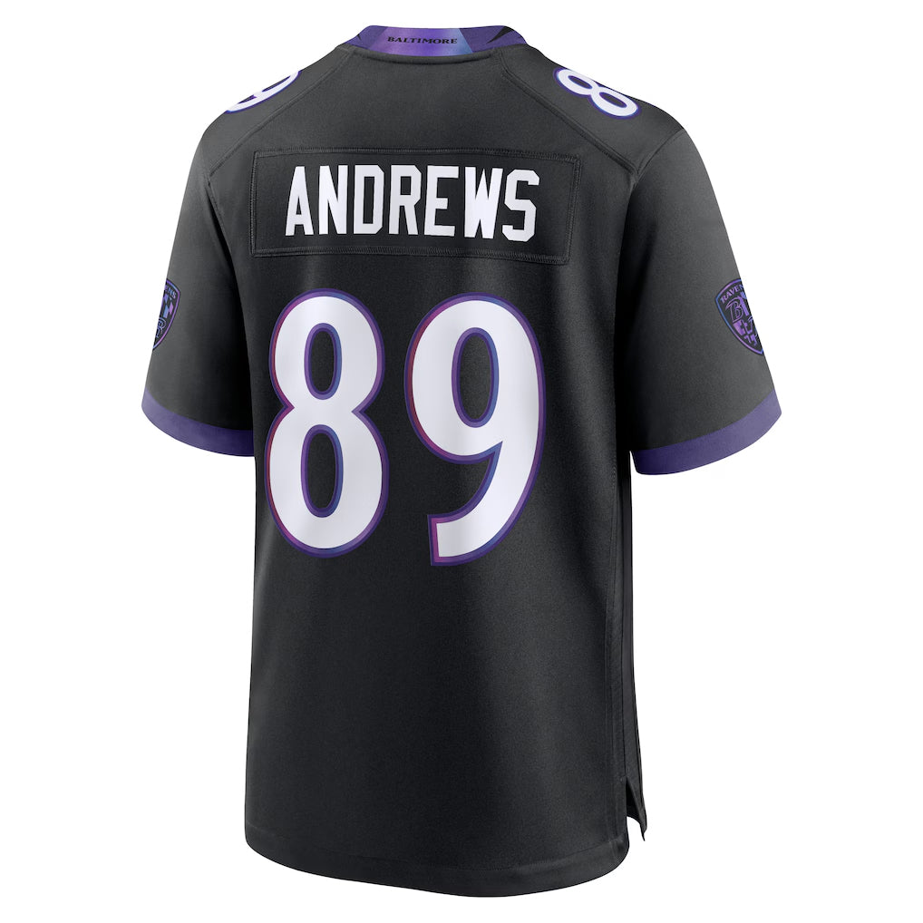 Pkot B.Ravens #89 Mark Andrews Player Black Home Game Stitched Jerseys