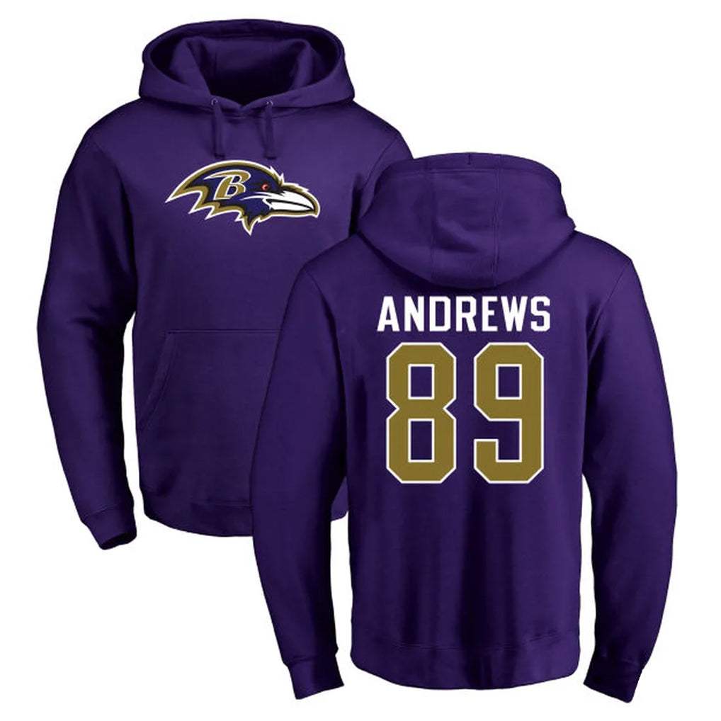 Pkot B.Ravens #89 Mark Andrews Player Purple Salute to Service Pullover Hoodie Stitched Jerseys