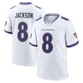 Pkot B.Ravens #8 Lamar Jackson Player White Home Game Stitched Jerseys
