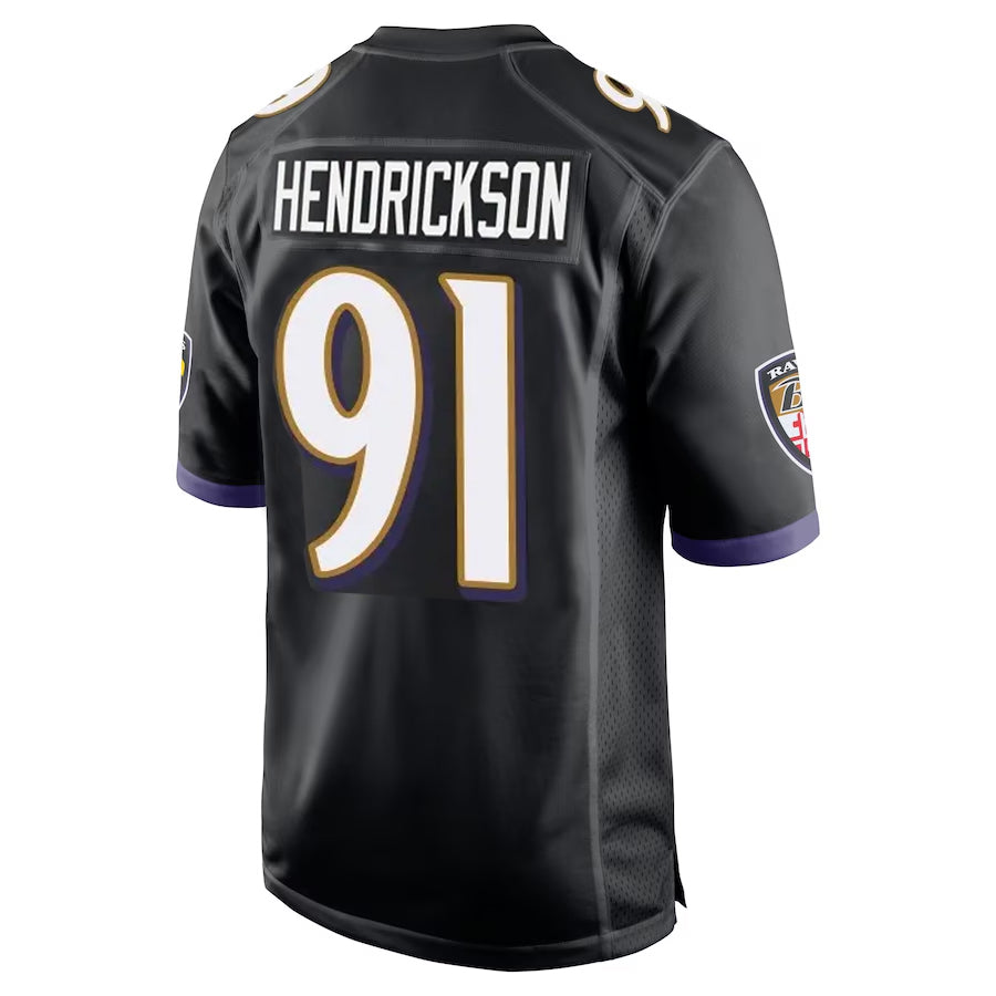 Pkot B.Ravens #91 Trey Hendrickson Player Black Alternate Home Game Stitched Jerseys