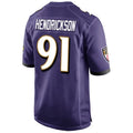 Pkot B.Ravens #91 Trey Hendrickson Player Purple Alternate Home Game Stitched Jerseys