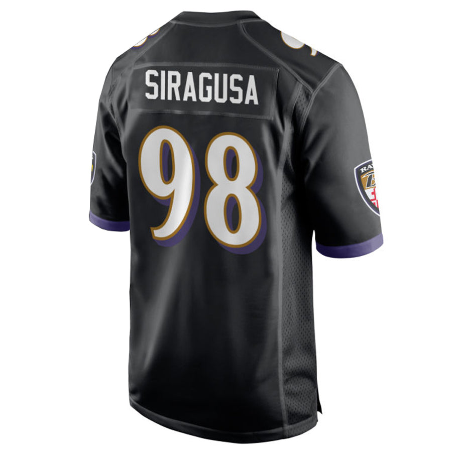 Pkot B.Ravens #98 Tony Siragusa Player Black Alternate Home Game Stitched Jerseys