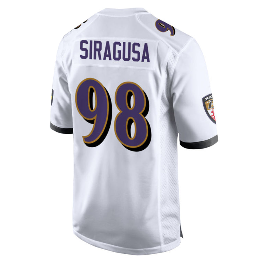 Pkot B.Ravens #98 Tony Siragusa Player White Alternate Home Game Stitched Jerseys