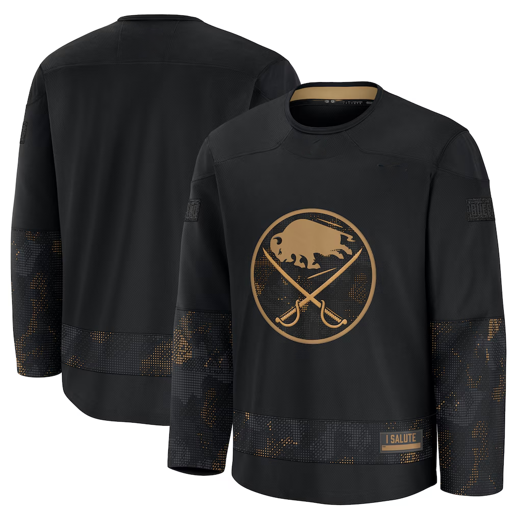 Pkot B.Sabres Black 2024 Military Appreciation Practice Stitched Jerseys