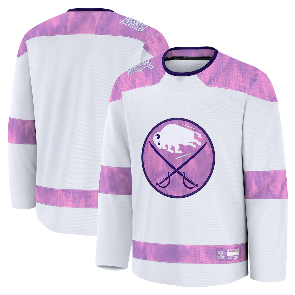 Pkot B.Sabres White 2024 Hockey Fights Cancer Practice Stitched Jerseys