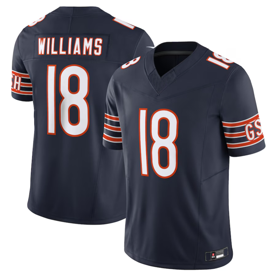 Pkot C.Bears #18 Caleb Williams Navy Vapor F.U.S.E. Limited Jersey Player Stitched Jerseys