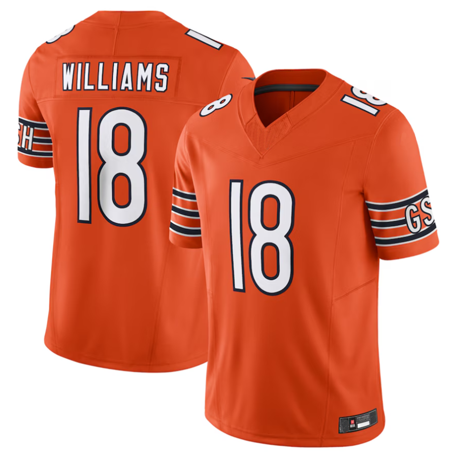 Pkot C.Bears #18 Caleb Williams Orange Vapor F.U.S.E. Limited Jersey Player Stitched Jerseys
