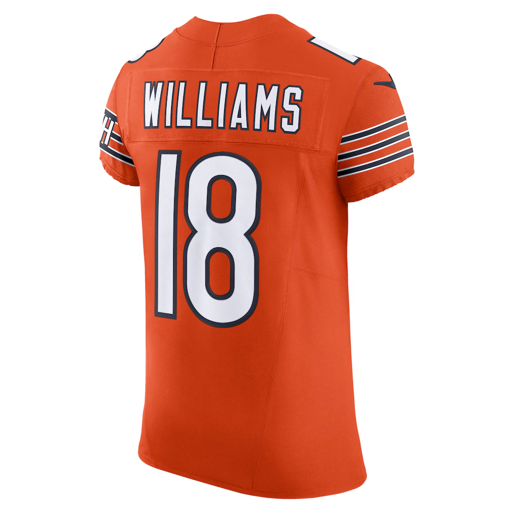 Pkot C.Bears #18 Caleb Williams Orange Alternate Vapor F.U.S.E. Elite Stitched Jerseys