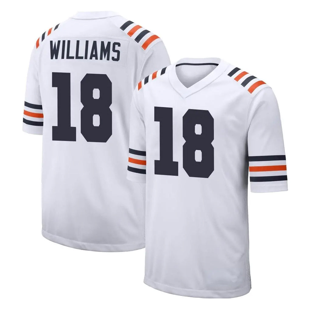 Pkot C.Bears #18 Caleb Williams Player White Classic Home Game Stitched Jerseys