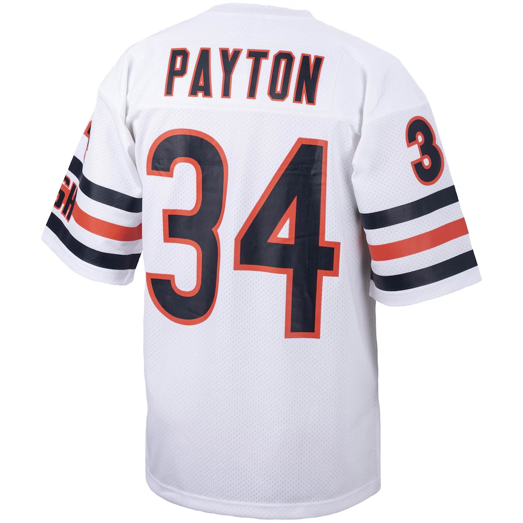 Pkot C.Bears #34 Walter Payton Mitchell & Ness White Big & Tall 1985 Retired Player Replica Stitched Puhic Stitched Jerseys