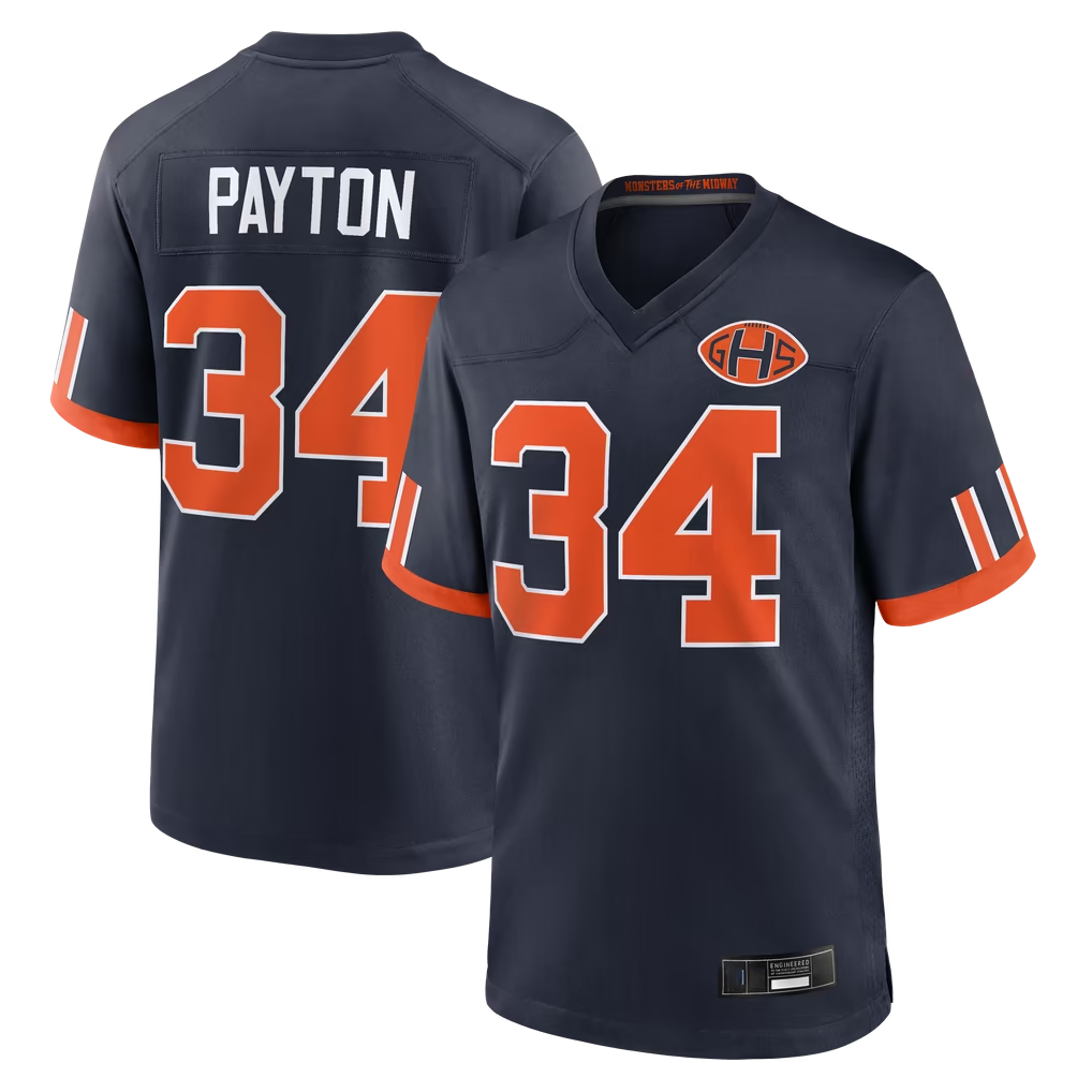 Pkot C.Bears #34 Walter Payton Navy 2026 Rivalries Collection Game Stitched Jerseys
