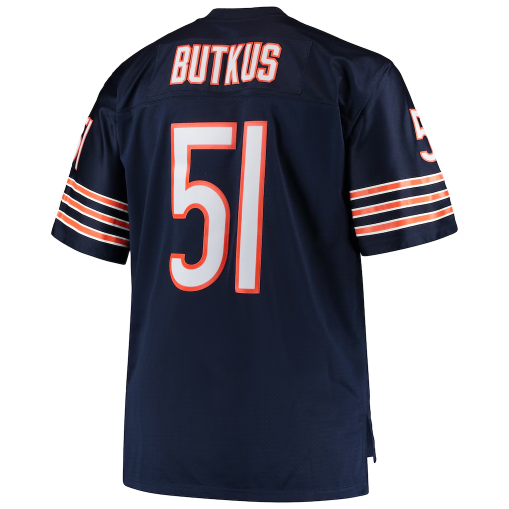 Pkot C.Bears #51 Dick Butkus Mitchell & Ness Navy Big & Tall 1966 Retired Player Replica Stitched Jerseys