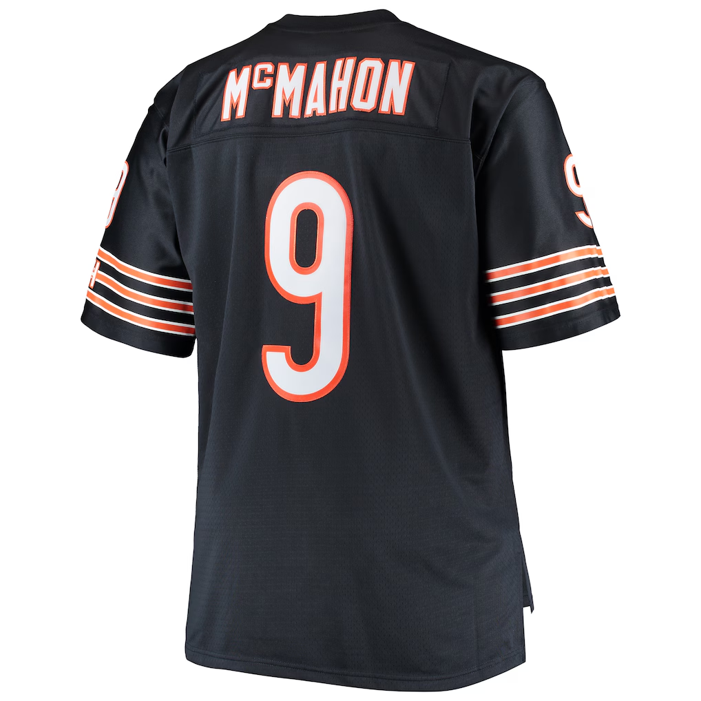 Pkot C.Bears #9 Jim McMahon Mitchell & Ness Navy Big & Tall 1985 Retired Player Replica Stitched Puhic Jerseys