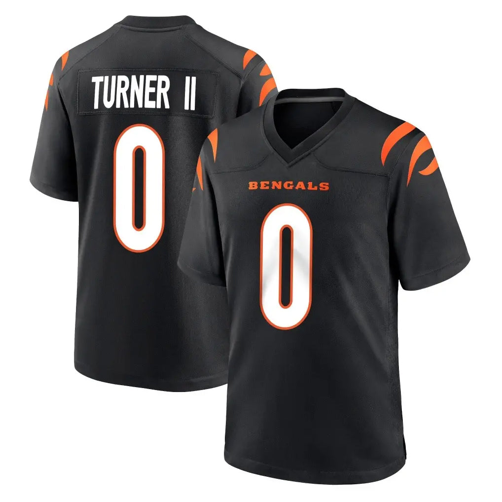 Pkot C.Bengals #0 DJ Turner II Player Black Home Game Stitched Jerseys