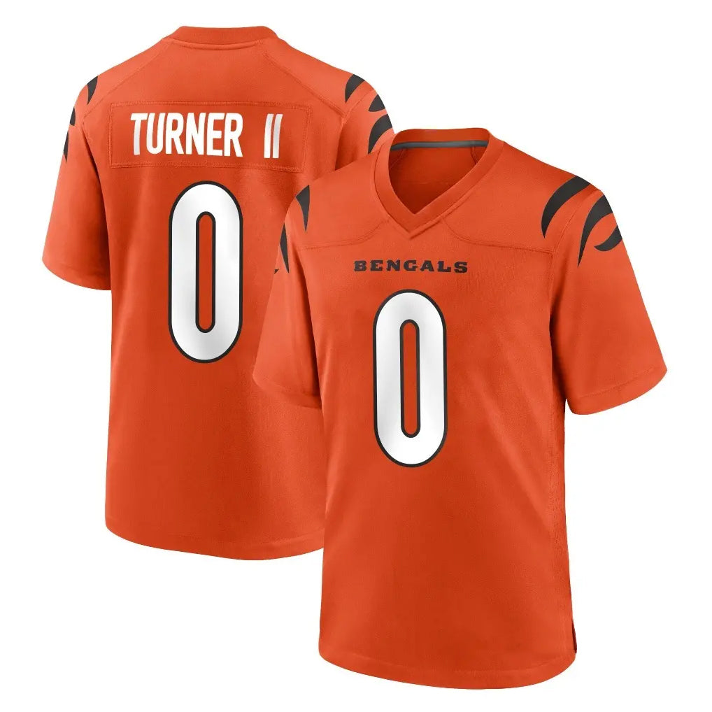Pkot C.Bengals #0 DJ Turner II Player Orange Home Game Stitched Jerseys